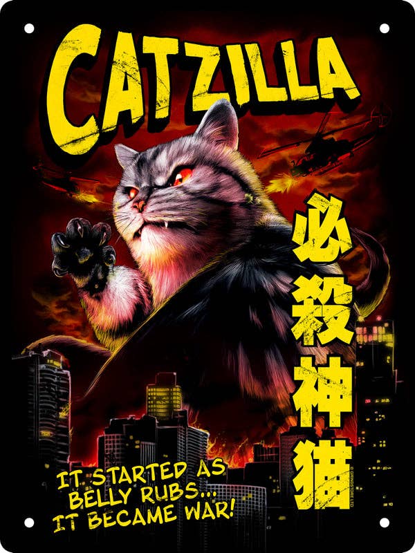 Catzilla Mini Tin Sign
