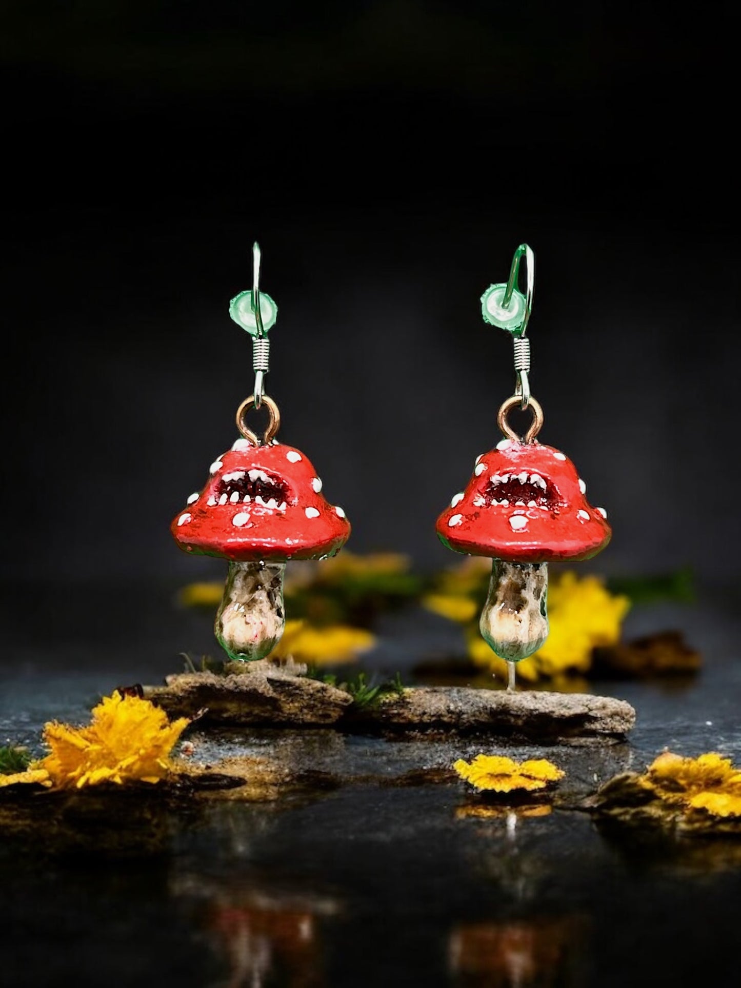 Mimic Mushroom Red Earrings