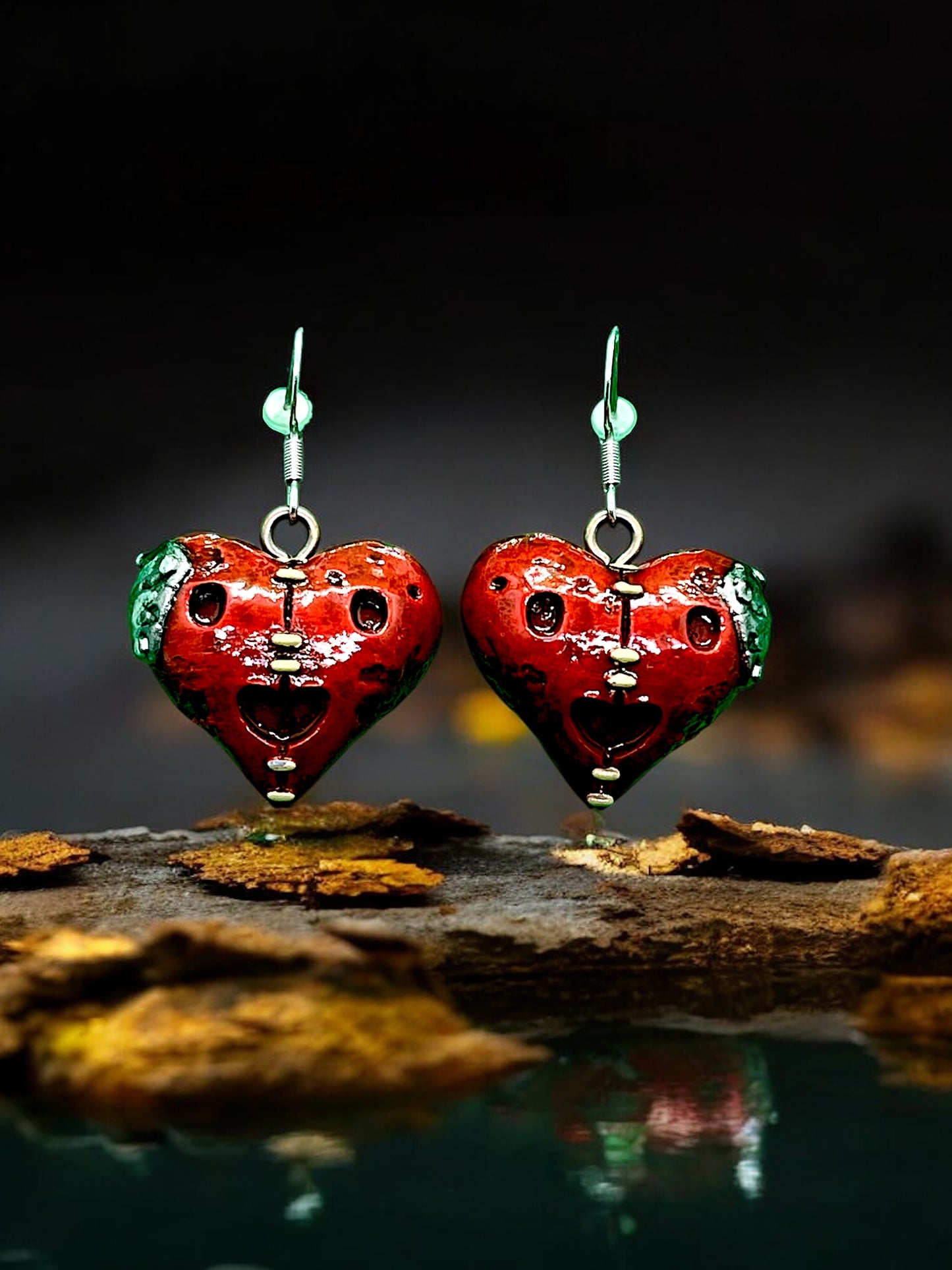 Steam Punk Voodoo Heart Earrings