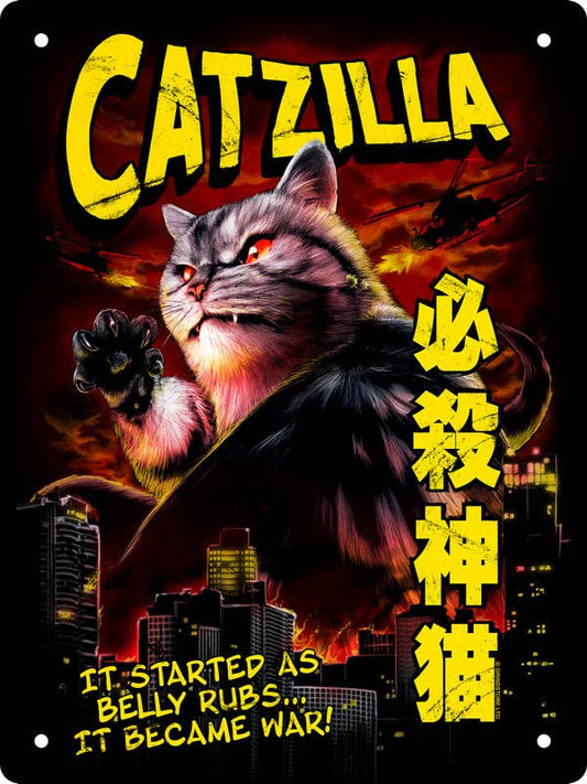 Catzilla Mini Tin Sign