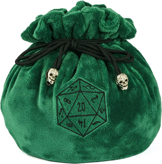 DnD Dice Bag with Pockets Green