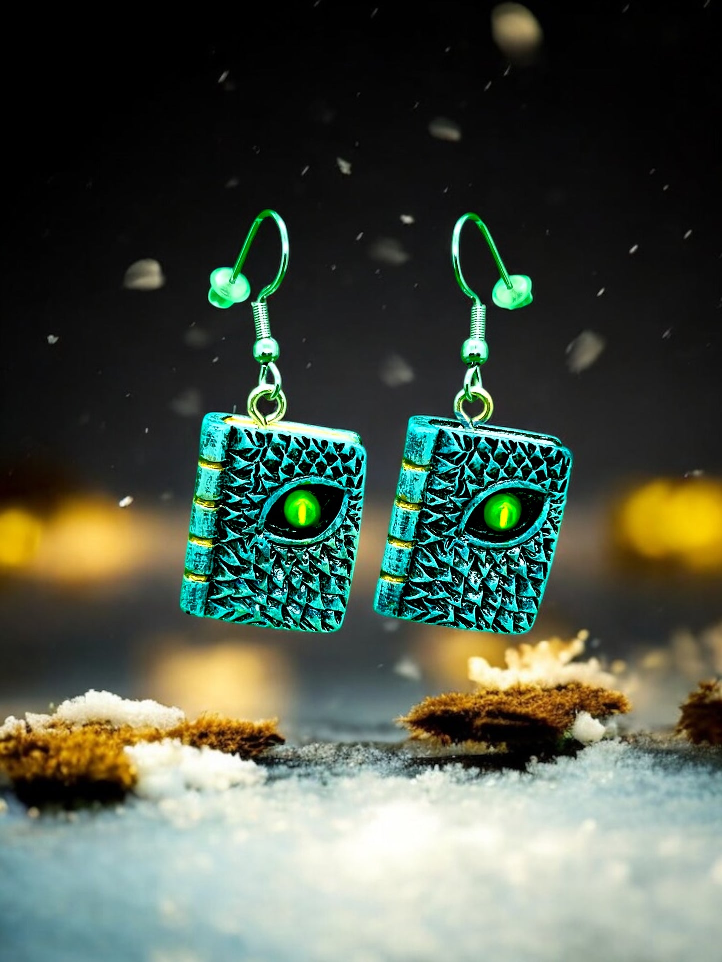 Frost Dragon Spell Book Earrings
