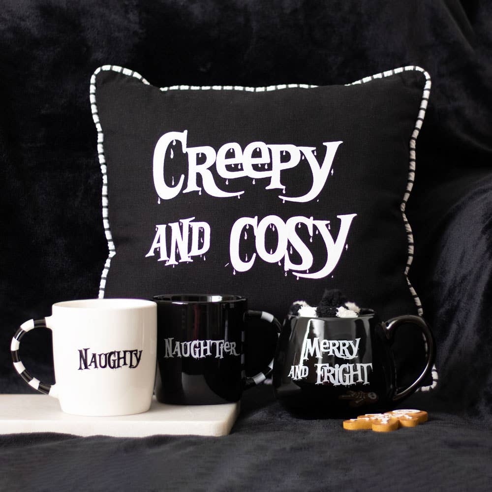 Merry and Fright Gothic Christmas Mug and Socks Set