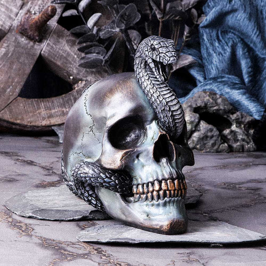 Serpentine Fate Gothic Snake Skull 19cm