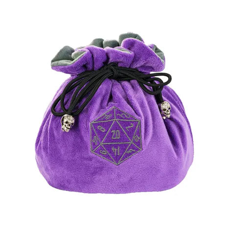 DnD Dice Bag with Pocket Purple