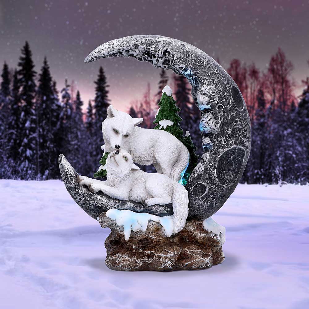 Lunar Companions Wolves Moon Figurine 19.3cm